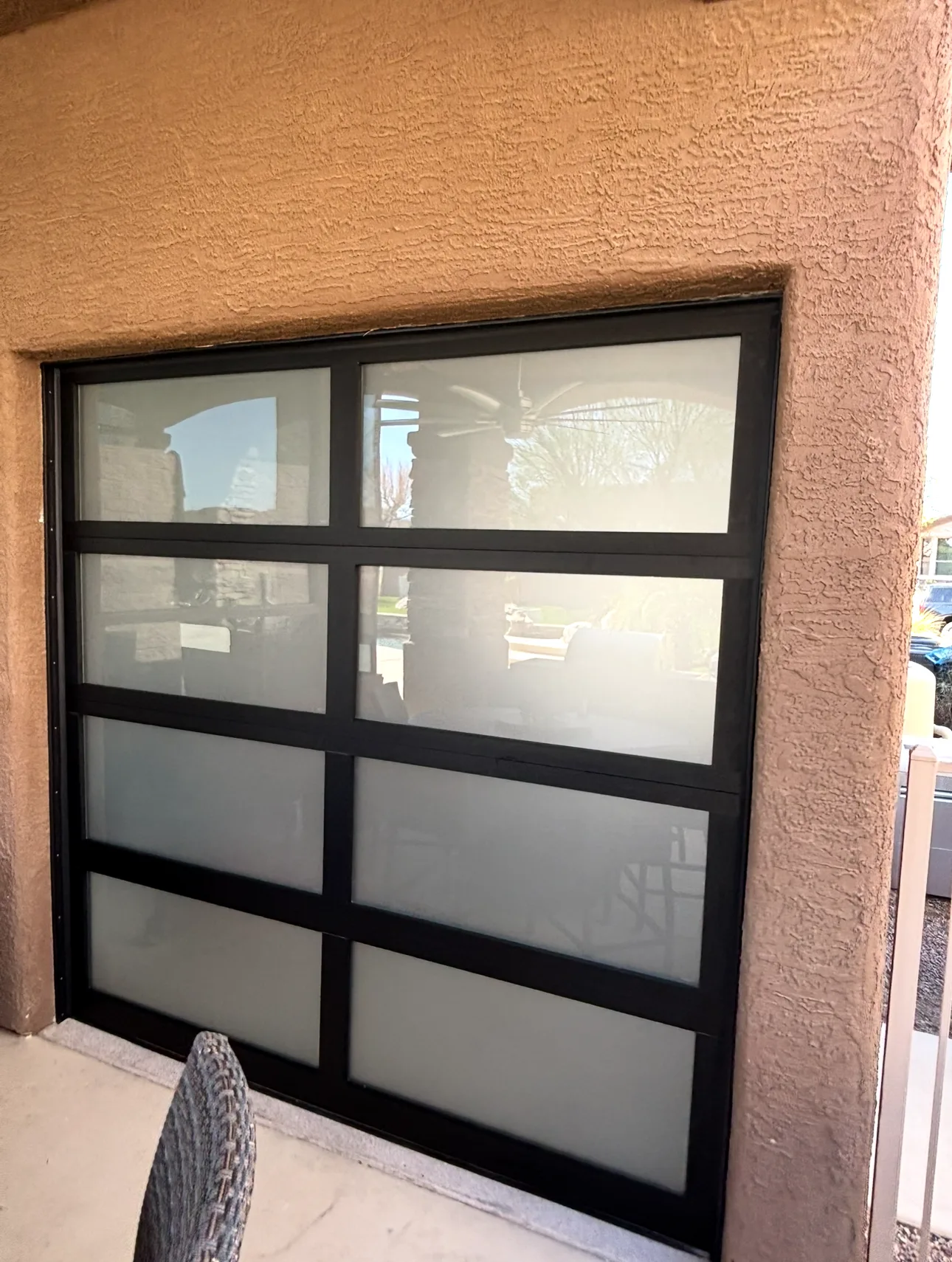 Black Frosted Glass Patio Door