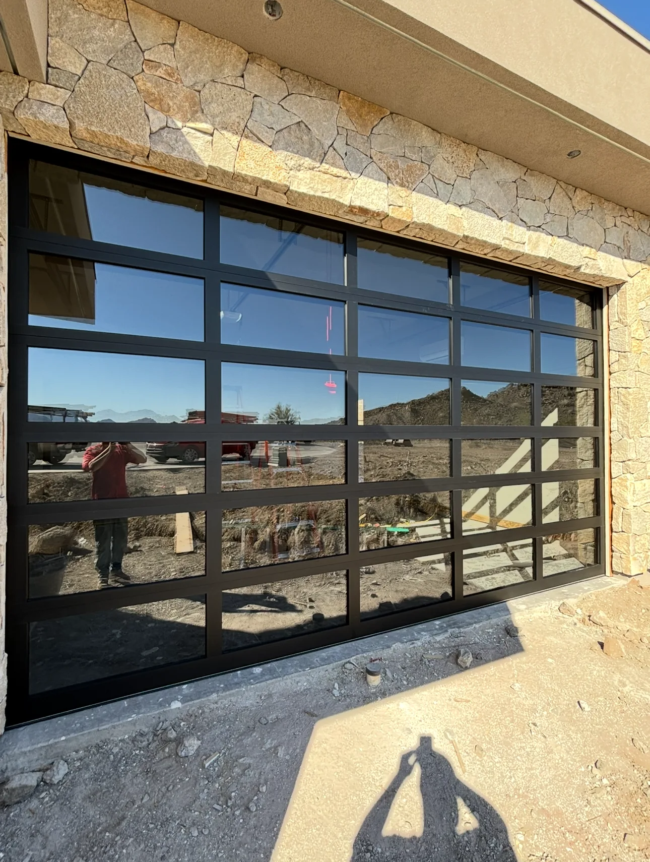 Black Glass Reflective Door
