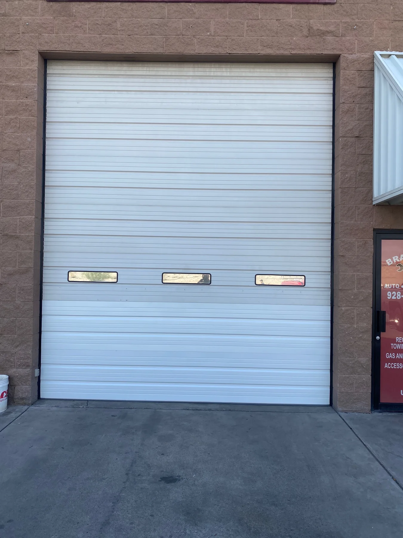 White Self-Storage Roll-Up Door