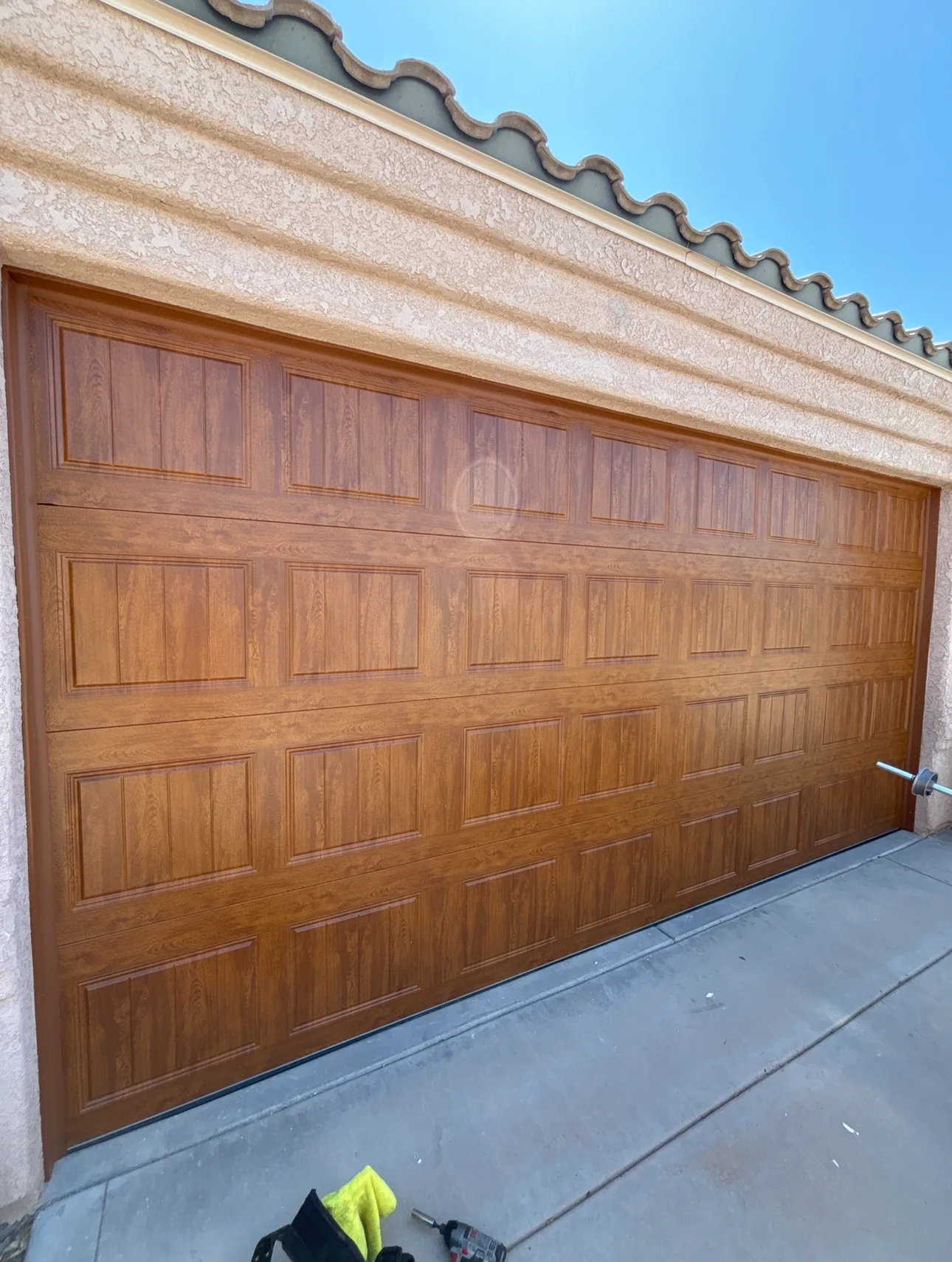 Wide Woodtone Raised-Panel Door