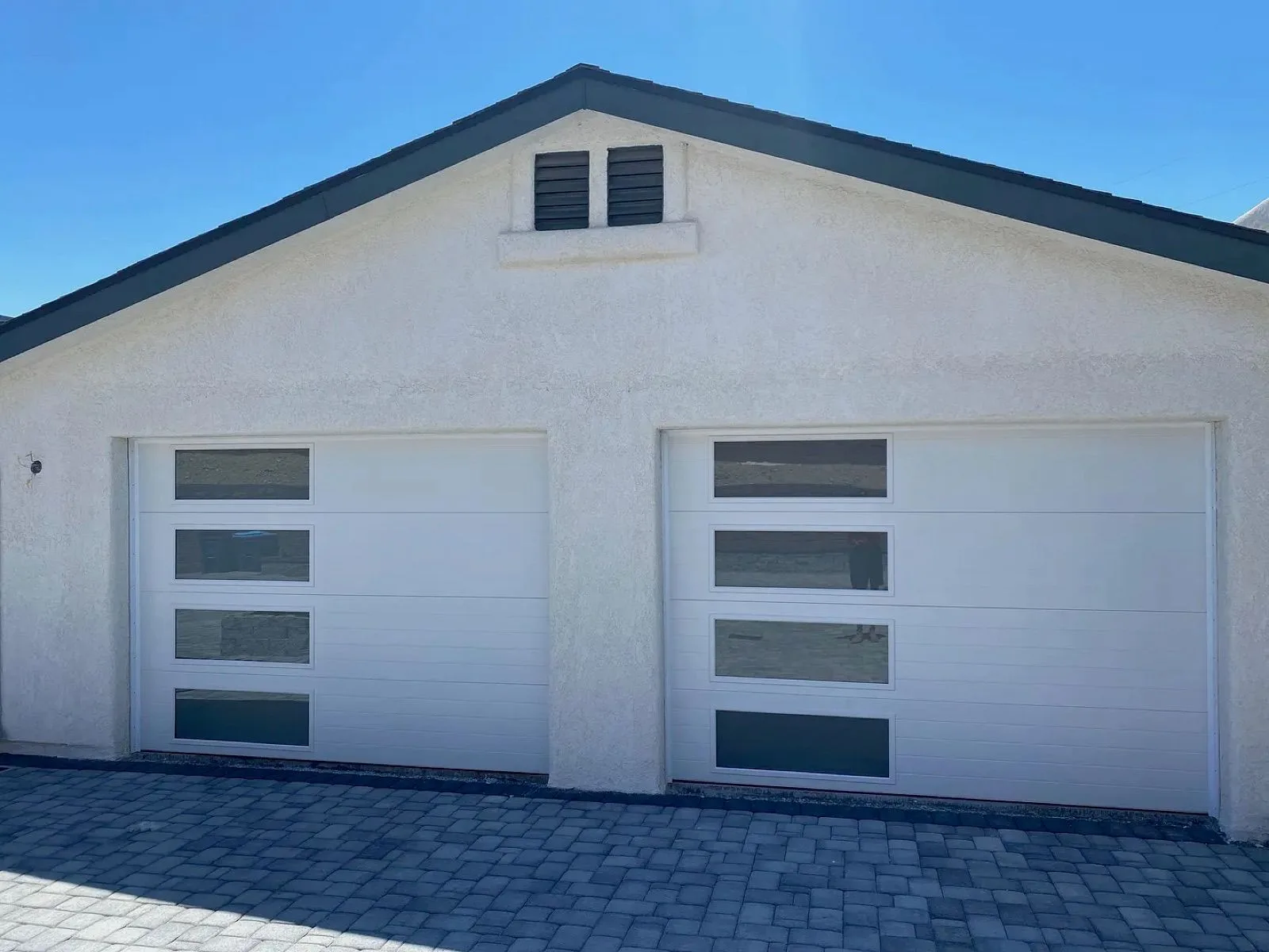 Twin White Modern Window Doors